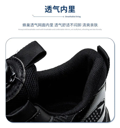 Steel Toe Indestructible Shoes Protective Boots Rotating Button Work Safety Shoes Men Air Cushion Security Boots Work Sneakers