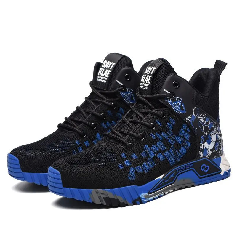 Blue Up Steel Toe High Top Boots Men Women Comfortable Breathabl Safety Boots Anti Smash Indestructible Construction Work Shoes