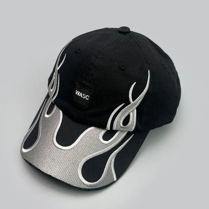 Niche Hip Hop Letter Flame Flag Baseball Hats New Unisex Sunshade Personal Versatile Color Block Fashion Retro ins Peaked Caps