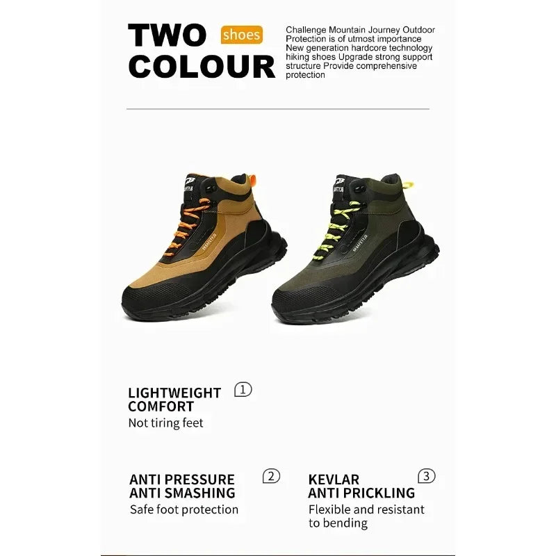 Anti Splash Water Safety Shoes Men Wear Resistant Work Boots Steel Toe Shoes Puncture-Proof Protective Shoes Security Sneakers