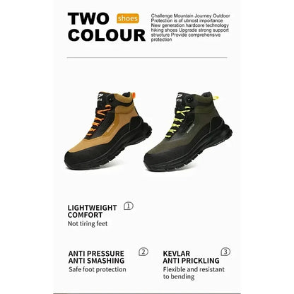Anti Splash Water Safety Shoes Men Wear Resistant Work Boots Steel Toe Shoes Puncture-Proof Protective Shoes Security Sneakers