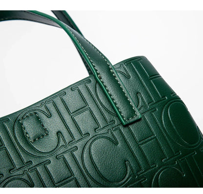 Classic Simple Solid Color Women's New 2024 Large Capacity Handbag Letter Element Women's Handbag