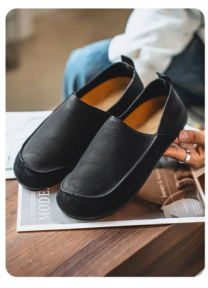 Man Loafers Outdoor Walking Fashion Mens Casual Shoes Soft Leather Comfort Half Slippers Breathable Lazy Driving Shoes