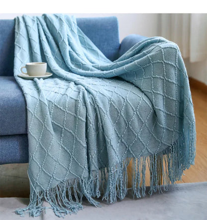 Aesthetic Nordic Plaid Knitted Throw Thread Blankets on the Bed Sofa Throw Travel TV Nap Blankets Soft Towel Bed Plaid Tapestry