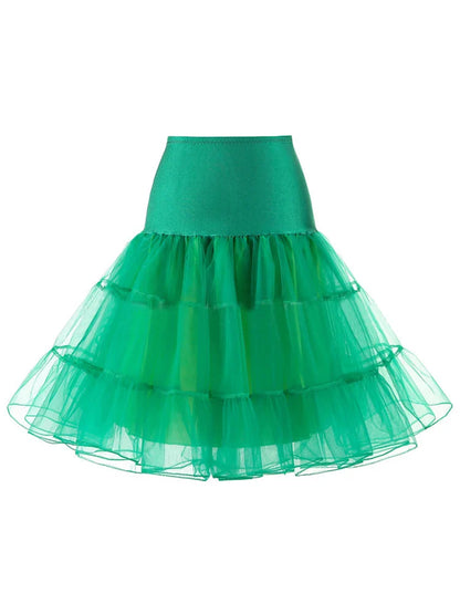 Pleated Vintage Voile Underskirt Ballet Tutu Skirts for Women 50s Retro Skirt Wedding Elegant Party Petticoat
