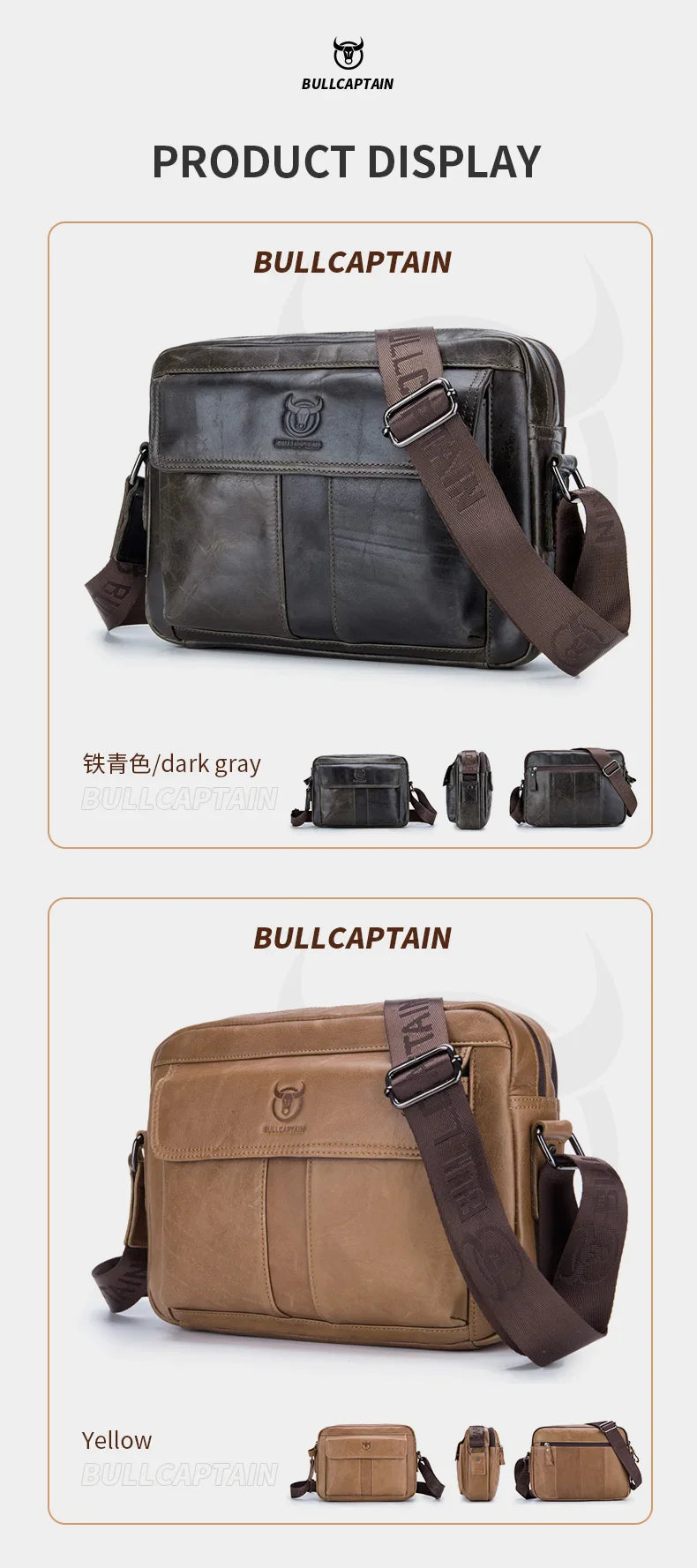 Genuine Leather Men's Crossbody Bag Large Capacity Casual Multifunctional Handbag A Fashion Business Briefcase