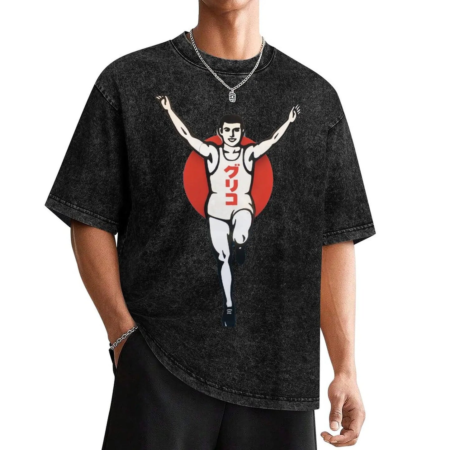 Glico Man T-Shirt rapper graphic tees vintage t shirts customizeds shirts men graphic