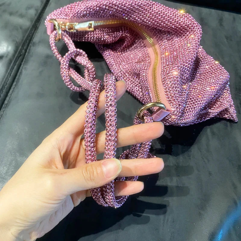 luxury Designer hobo shoulder bag handmade Shining Rhinestones Evening clutch Bag Purse Crystal Purses and handbag Hobo Bags