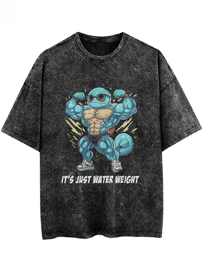 Washed T-shirt Gym Exercise FitnessMen's and Women's Pure Cotton Short-sleeved Casual Clothing