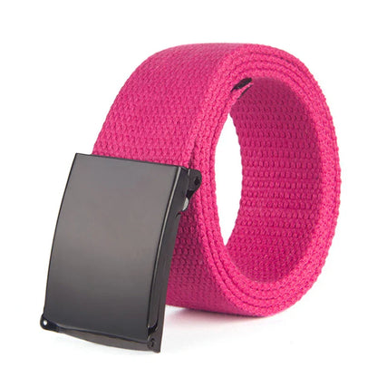Fashion New Unisex Trousers Belts Canvas Belt metal buckle Men Women Boys Jeans belts Candy Colors Top quality120cm luxury belts