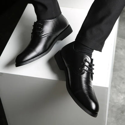 Mens Formal Business Oxford Shoes Classic Leather Dress Shoes for Wedding and Office