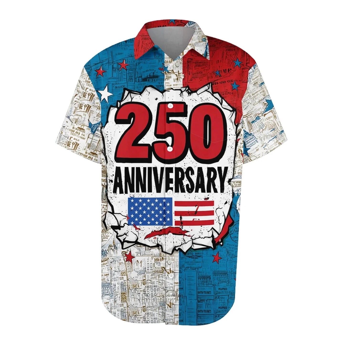 Patriotic American Flag Print Mens 250 Years of Freedom Raglan T Shirt Waffle V Neck Short Sleeve Casual Tops