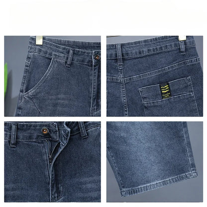 Men's Straight Casual Denim Shorts Simple Solid Cargo Slim Jeans Comfortable Breathable Bermuda Short Pants Summer 2025 Y2K