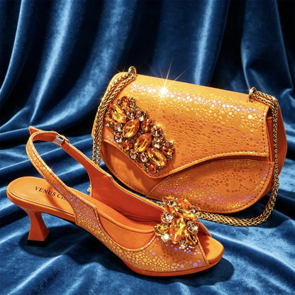 2026 New INS Style Green Elegant High Heels & Matching Bag Set for Women – Popular Nigerian Designer Shoes for African Ladies