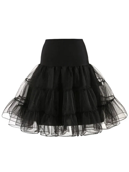 Pleated Vintage Voile Underskirt Ballet Tutu Skirts for Women 50s Retro Skirt Wedding Elegant Party Petticoat