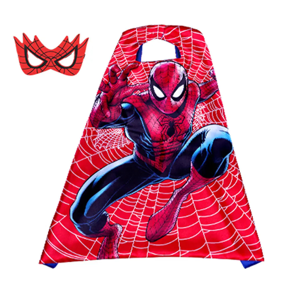 Halloween 6 Sets Superhero Capes Masks for 3-10 Year Old Girl Gifts Cartoon Dress Up Costumes Party Supplies Easter Cloak