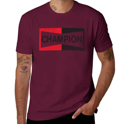 Spark Plug Retro Distressed Emblem - Cl T-Shirt Short sleeve tee new edition slim fit t shirts for men