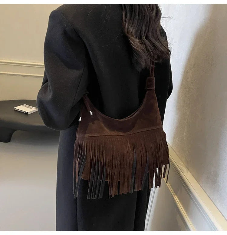 Fringed Interior Compartment Tote Bags Sewing Thread Large Capacity 2024 Hot Sale Bags for Women Zipper Pu Women's Handbags