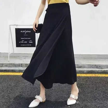 Wrap Skirts Women Casual Chiffon Tie-Waist Ruffle Wide Leg Loose Floral Skirts String Belt One Piece Wrap Beach Skirts