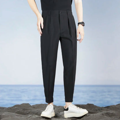 Korean Fashion Summer Men's Casual Harem Pants High Street Loose Bound Feet Sweatpants Male Black Gray White Jogging Trousers