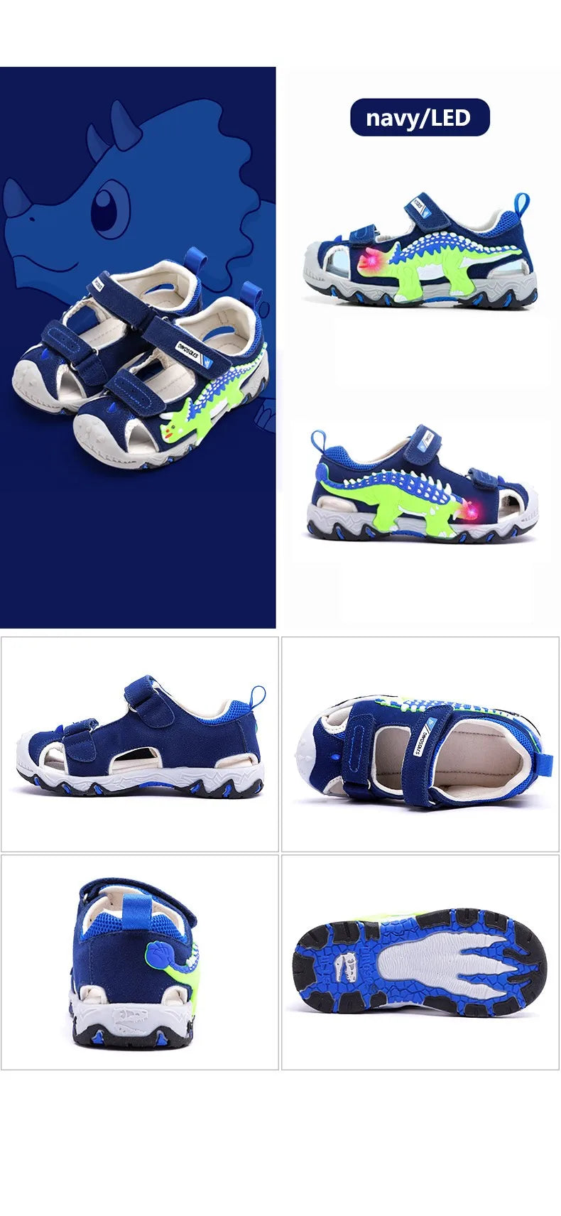 LED Children Sandals Summer Boys Girls Genuine Leather Luminous Sole Light Up 2023 Kids Outdoor Casual Beach Shoes