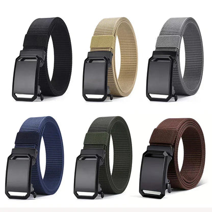 Automatic Buckle Belt Canvas Tactical Workwear Casual Outdoor Military Training Pants Belt Men Fashionable Multifunctional Belt