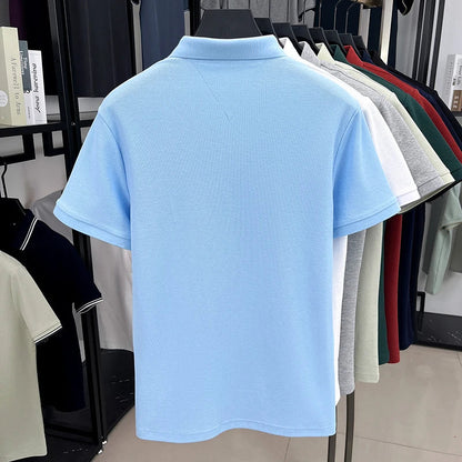 100% pure cotton short sleeved men's polo shirt summer fashion high-end brand pony embroidery golf top casual business T-shirt