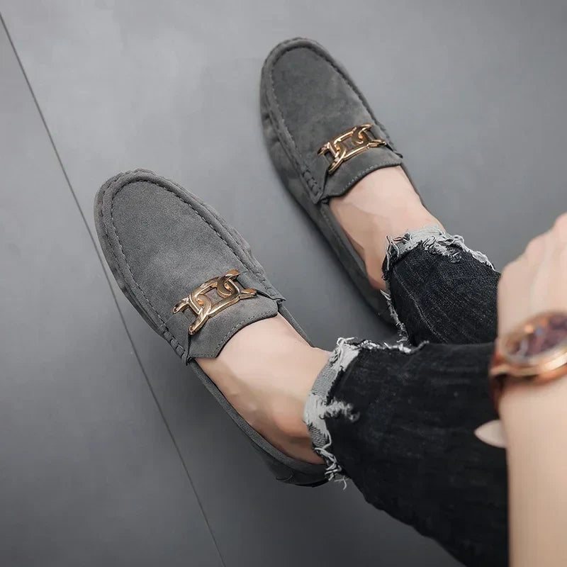 Fashion Suede Men Casual Shoes  Breathable Comfort Slip-on Mens Driving Shoes Luxury Brand Men Loafers Mens Lazy Shoes Moccasin