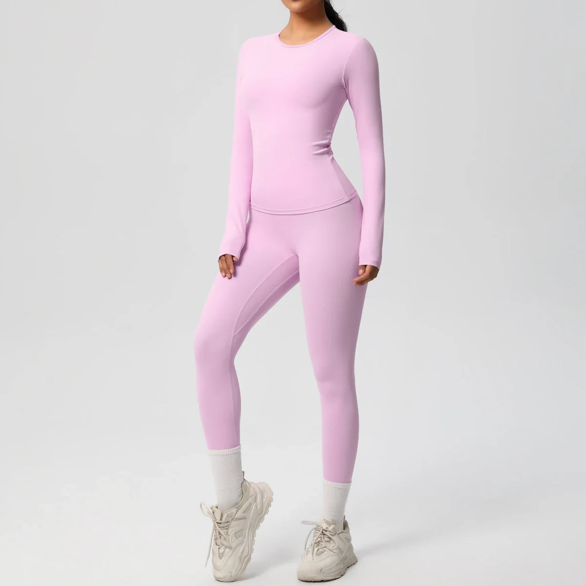 2 PCS Sportswear Yoga Set Gym Clothes Yoga Suits For Women Fitness Set Tracksuits Sports Long Sleeve Crop Top Gym Leggings