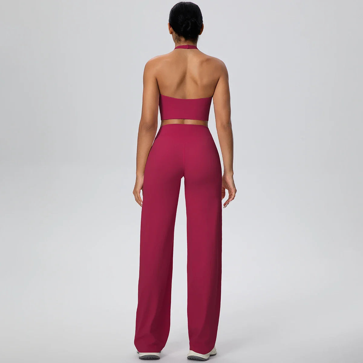 2Pieces Breathable Summer Workout Top Pants Yoga Set Yoga Underwear With Chest Pad Quick Drying Push Up Pencil Pants Yoga Set
