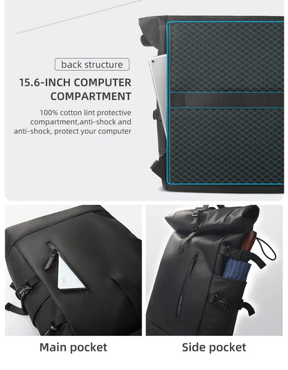 Expandable Travel Backpack Men Large Capacity Waterproof 15.6” Laptop Bag Hiking Rucksack Cycling Daypack Bag with USB Port