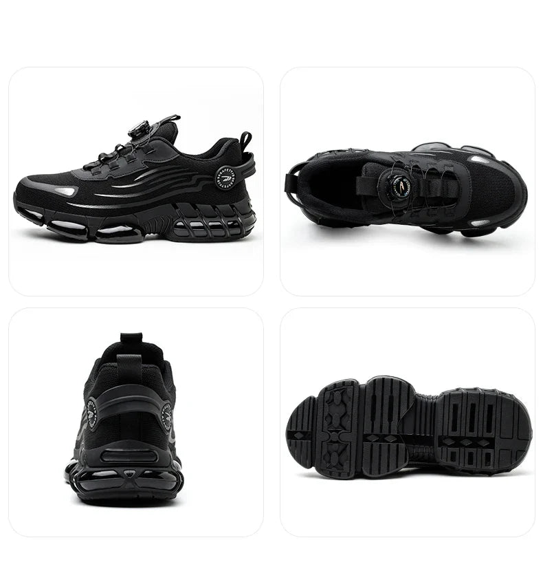 Rotating Button Safety Shoes Men Anti-smash Anti-puncture Work Shoes Fashion Men Sport Shoes Security Protective Boots 36-50