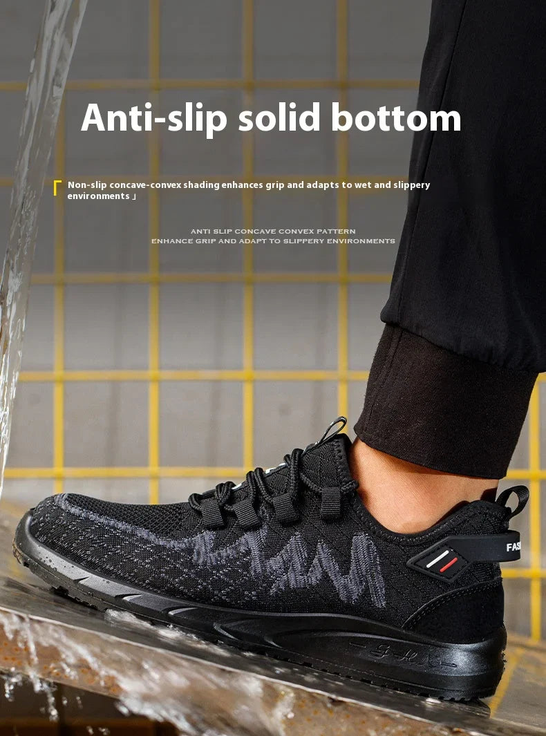 Light Breathable Sneaker Safety Shoes Steel Toe Shoes for Men Anti-slip Anti-impact Anti-puncture Outdoor Work Security Shoes