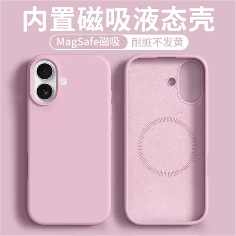 Magnetic Case For iPhone 17 Pro Max 17 Ari MagSafe Liquid Silicone Comfortable Feel Built in Flocking Protect Cover