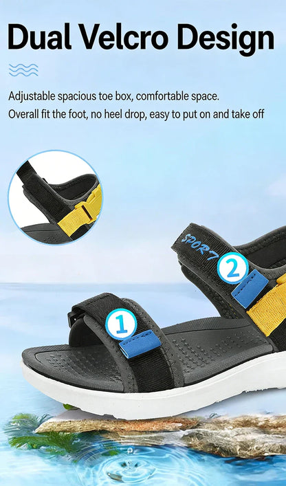 Lightweight Kids Sandals Summer Quick-Dry Breathable Beach Shoe Non-Slip Outdoor Sport Walking Sandals for Boys Girls Size 30-38