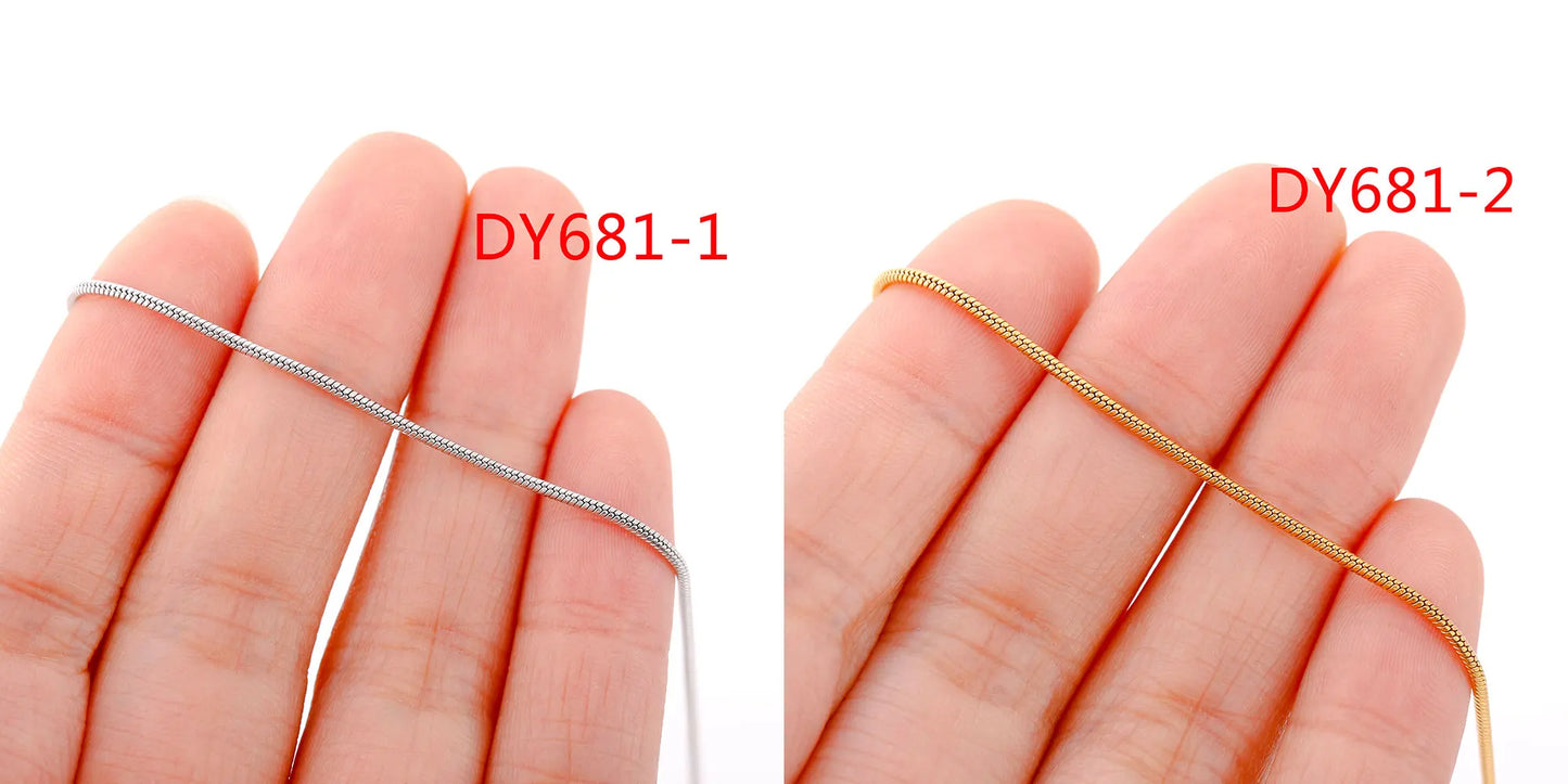 5pc 18K Gold Color PVD Plated Stainless Steel Cuba Cross O Ripple Twisted Chain Necklace Adjustable Chain DIY Necklace Wholesale