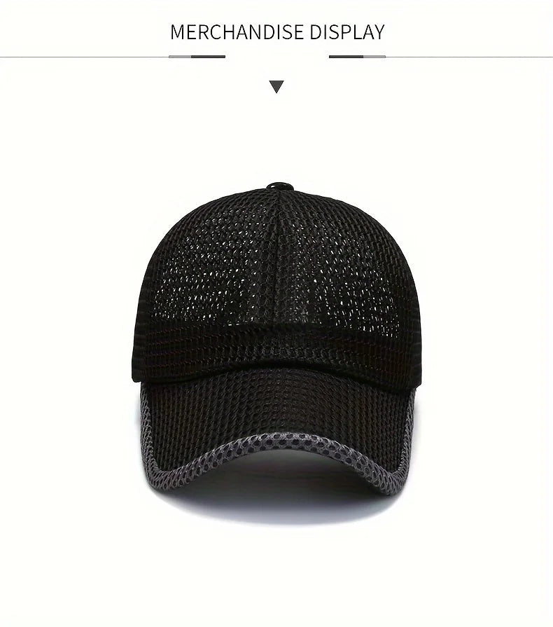Quick-Dry Unisex Mesh Trucker Cap - Adjustable, Lightweight & Breathable - Ideal for Outdoor Sports, Running, Hiking, Jogging