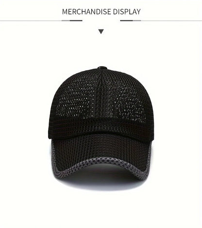 Quick-Dry Unisex Mesh Trucker Cap - Adjustable, Lightweight & Breathable - Ideal for Outdoor Sports, Running, Hiking, Jogging