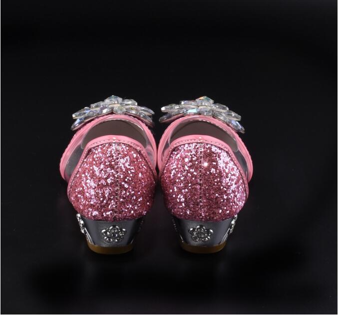 Fashion Cinderella Crystal Bright Diamond Shoes Girl Princess Single Shoes Girl Performance High Heels Shoes