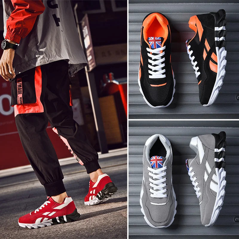 Men's and women's running shoes breathable casual sneakers anti-slip vibration comfortable walking shoes 36-48