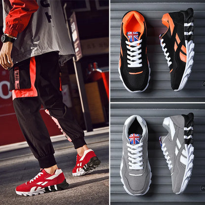 Men's and women's running shoes breathable casual sneakers anti-slip vibration comfortable walking shoes 36-48