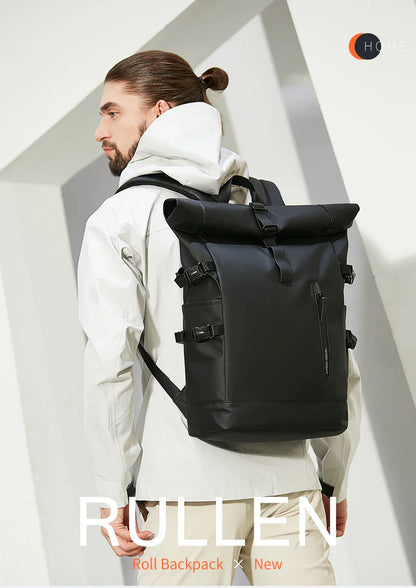 Expandable Travel Backpack Men Large Capacity Waterproof 15.6” Laptop Bag Hiking Rucksack Cycling Daypack Bag with USB Port