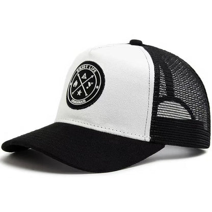 Unisex 5 panel Mesh Suede Trucker Hat  Men Baseball Cap Spring Summer Breathable Sports Hats