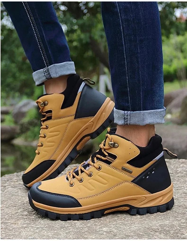 Brand Winter Men's Boots Warm Men's Snow Boots High Quality Leather Men Sneakers Outdoor Men Hiking Boots Work Shoes Size 39-46