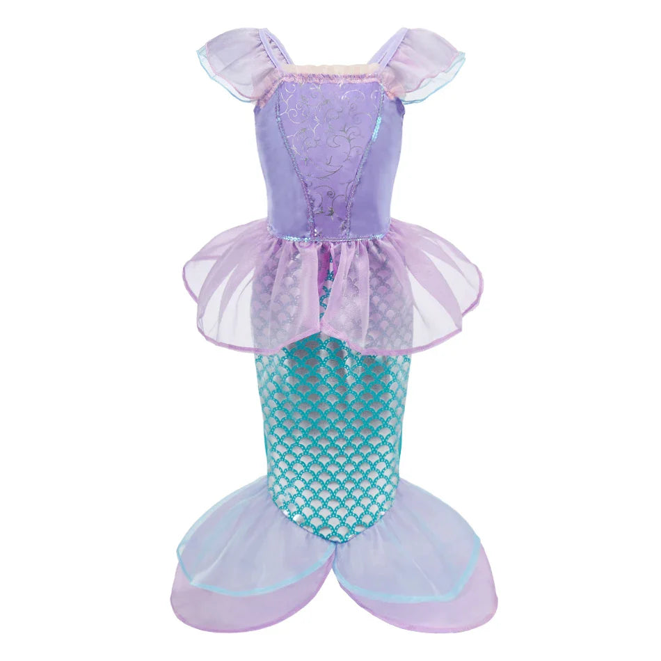 Little Girl Rapunzel Costume Party Fancy Princess Dress Christmas Cosplay Belle Sleeping Beauty Cinderella Carnival Disguise