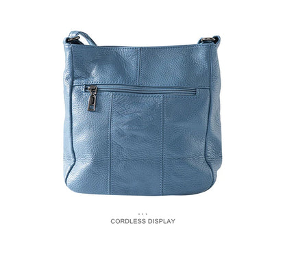 New Genuine Leather Women's Bag Casual One Shoulder Crossbody Bag Multi Pocket Messenger Bag