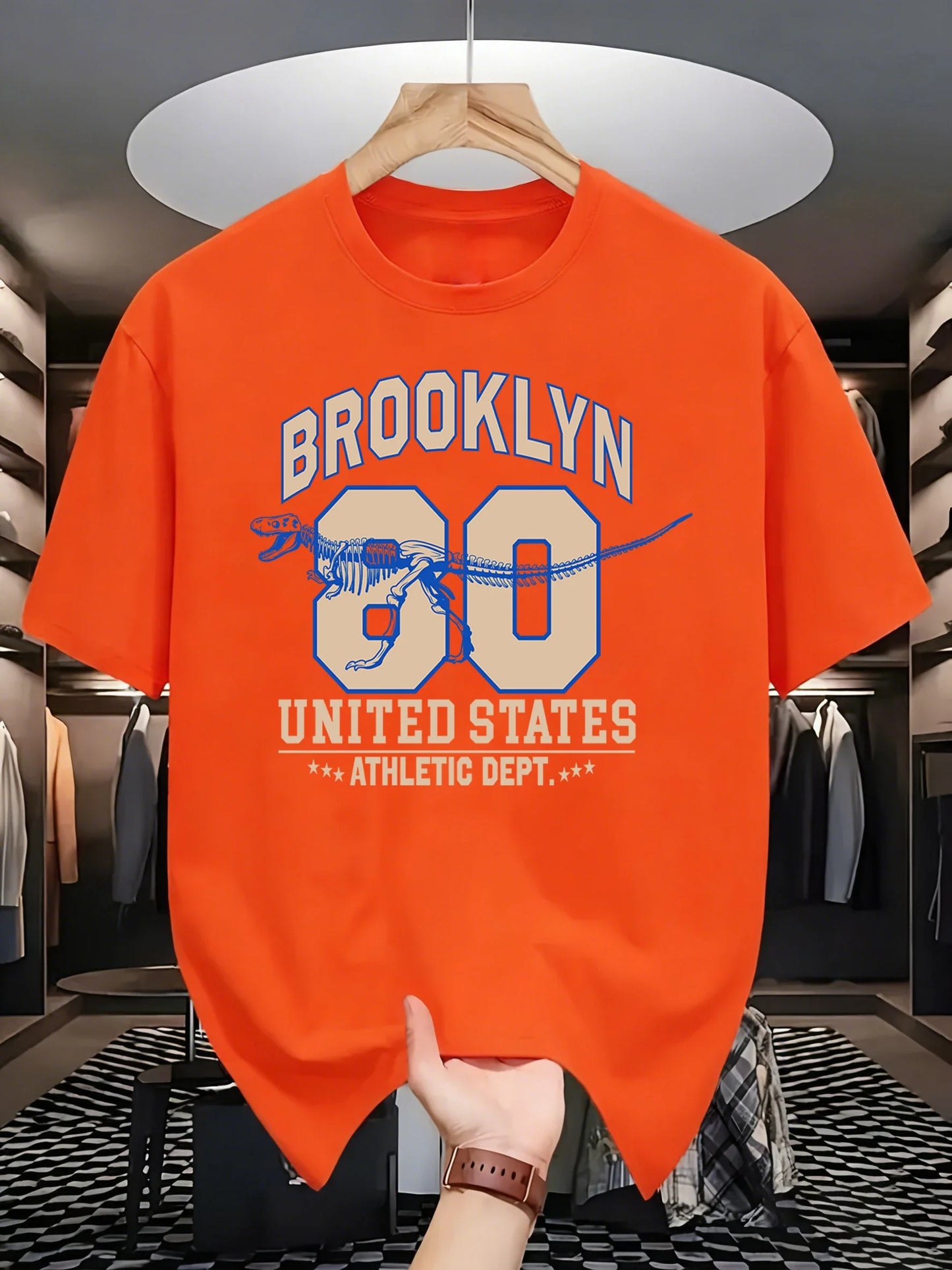 Brooklyn United States Athletic Dept Men T Shirt Soft All-Match Fashion Sportswear Summer O-Neck Tee Unisex Loose Cotton Clothes