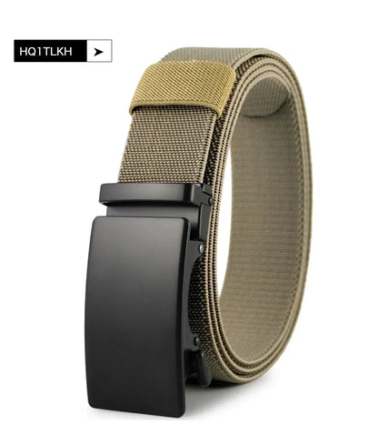 Men Belt Elastic Metal Automatic Buckle Army Outdoor Hunting Tactical Jeans Pants Belt Nylon Breathable Belts 150 Big Size Belts