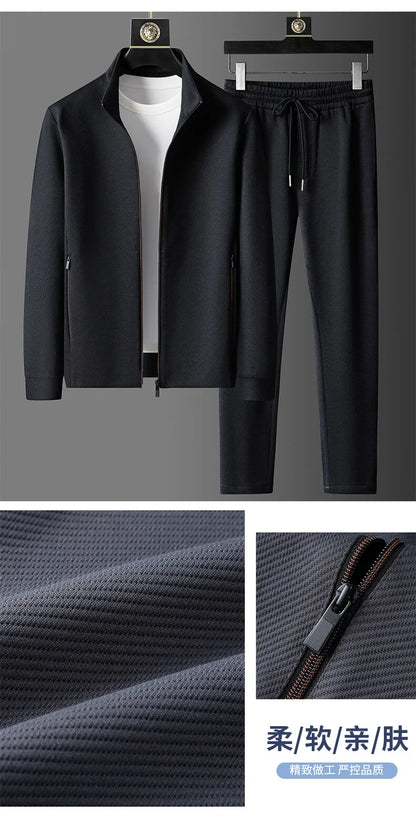 (jackets + trousers) 2024 spring fashion men jackets Man coats long sleeve men's casual jackets men A set of clothes size M-5XL