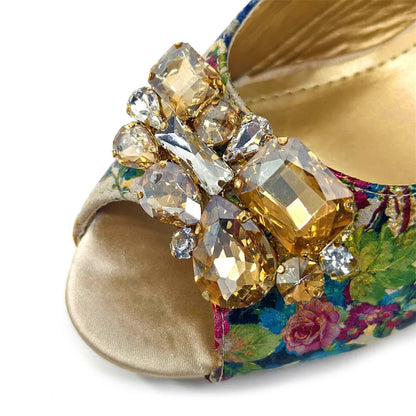 Italian Sandals and Bags Matching Set Women Heel Party for Gold Colour Wedding Bigger Size Thick Heel Shoes